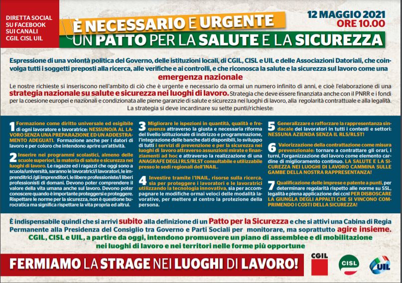 Sicurezza CgilCislUilMaggio2021