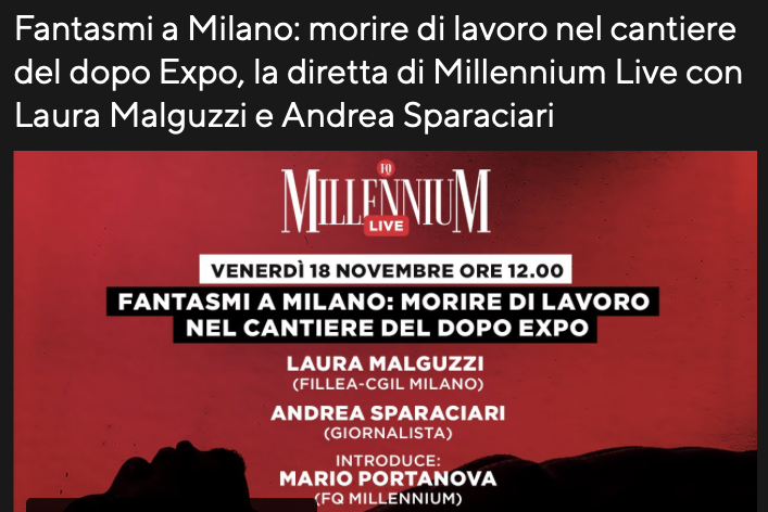 FattoQuotidianoMortoMilano 18novembre22